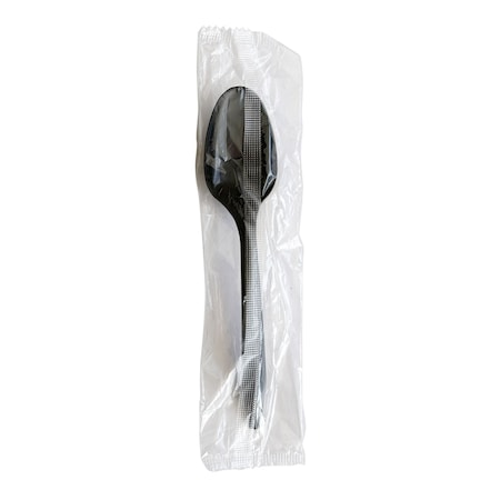 Boardwalk Mediumweight Polypropylene Cutlery, Teaspoon, Black, 1000PK BWKSPOONBLPPIW